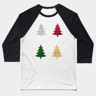 Minimalistic Faux Glitter Christmas Tree Pack Baseball T-Shirt